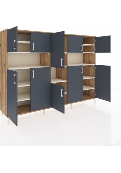 Hyperion Dolap 14 Raflı 10 Kapaklı 220x44x163 Çam-antrasit/aytaşı Çam-antrasit/aytaşı Hyperion Dolap 14 Raflı 10 Kapaklı 220x44x163 Çam-antrasit/aytaşı Çam-antrasit/aytaşı