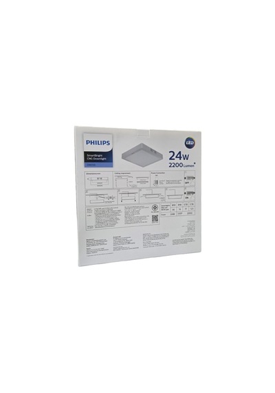 Philips Smartbright Sıvaüstü Kare Tavan Led Lamba 24w 6500k Beyaz Işık 2200 Lümen 29,5 Cm Plastik Gövde 1