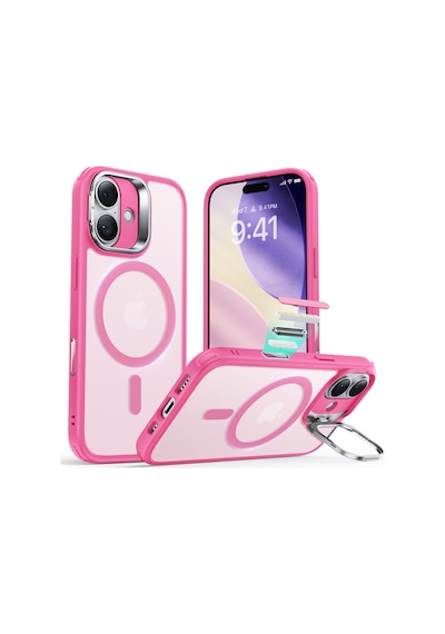 Esr Apple Uyumlu iPhone 17 Classic Hybrid Magsafe Standlı Kılıf-kamera Kontrol Buton - Pembe Pembe