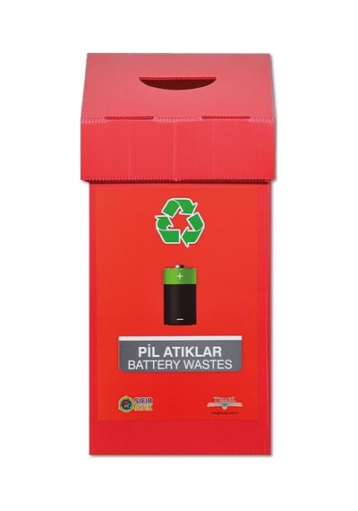 Geri Dönüşüm Kutusu Pil Atık Kutusu Çok Renkli