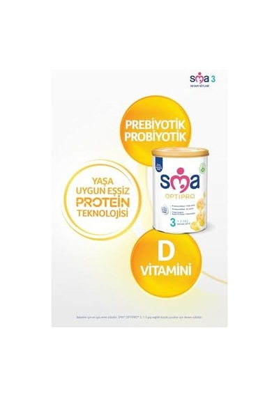 Sma Optipro 3 Devam Sütü 1-3 Yaş, 800 G