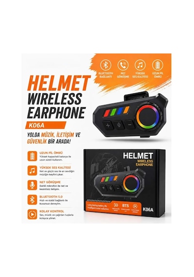 Yk Design K06a Intercom Bluetooth Motorsiklet Kask Kulaklığı İnterkom