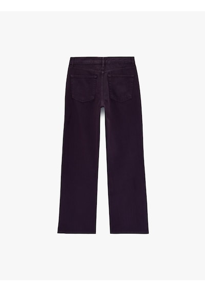 Koton Cepli Taş Detaylı Straight Fit Jean Pantolon - Straight Fit Jean Mor 6wal40063mw Mor