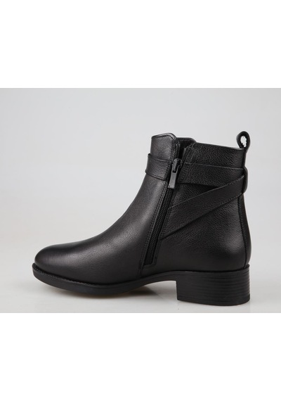 Castle Black 3202-1 Hakiki Deri Siyah Kadın Bot Siyah