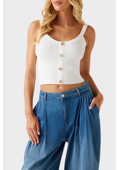 Guess Bayan Top W5yr10 Z0130 G012 Beyaz Beyaz
