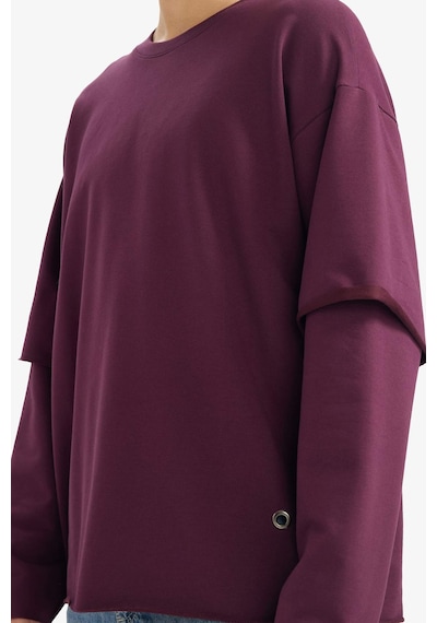 Defacto Boxy Fit Bisiklet Yaka Sırt Baskılı Sweatshirt G4352ax25wnbr171 Bordo-br171