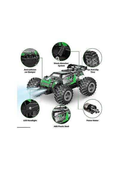 Uzaktan Kumandalı Full Fonksiyon 2.4g 1:18 Şarjlı High Off Road Araba Led Işıklı