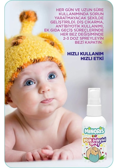 Minoris Baby Organik Pişik Önleyici Sprey 100 ML