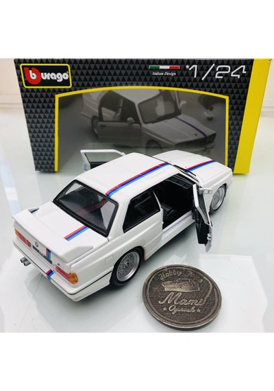 Yeni - New 1988 Bmw M3 E30 White 1:24 Ölçek Burago Marka