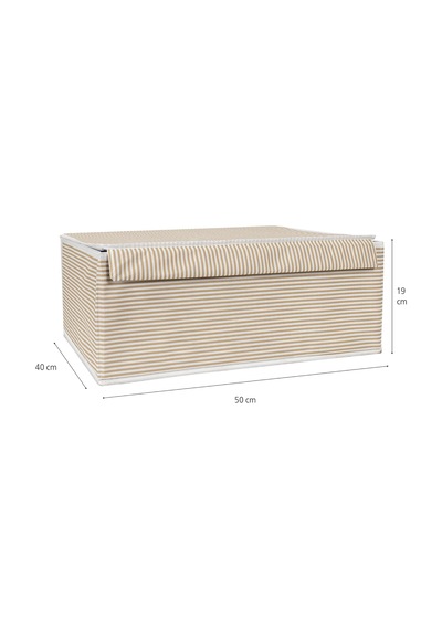 Tr Çok Amaçlı Düzenleyici Kapaklı Sandık Tipi Kutu Hurç Organizer 3 Lü Set Kahverengi, Baza 50 X 40 X 19 Genel