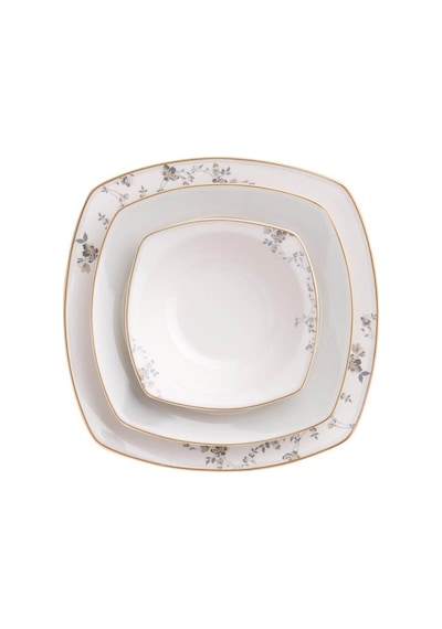 Korkmaz Mona Collection 60 Parça Kare Yemek Takımı A8130