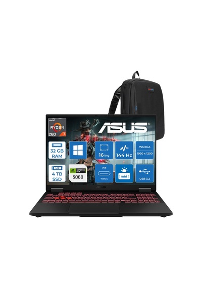 Asus TUF Gaming A16 FA608UMI-TU166H15 Ryzen 7 260 32 GB 4 TB SSD RTX5060 16" W11H Dizüstü Bilgisayar