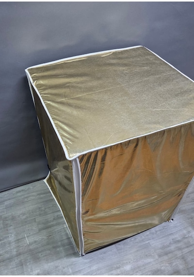 Gold Kumaş Dokulu Pvc Çamaşır & Kurutma Makinesi Örtüsü Su Geçirmez, Dayanıklı Ve Modern Tasarım Altın