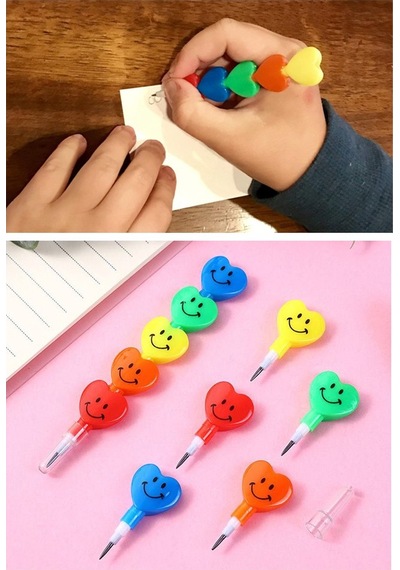 Kalpli Emoji Yumurtlayan Kurşun Kalem 4 Adet Eğlenceli Hediyelik Kurşun Kalem Gülen Yüzlü Kurşun Kalem Karne Hediyesi Çok Renkli