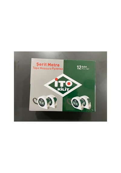 İto Kilit 5m X 25mm Çelik Şerit Metre Darbeye Dayanıklı Toptan Paket 12'li Set