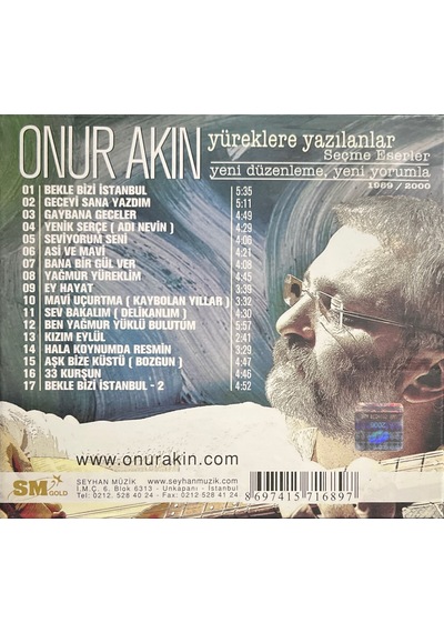 Müzik Cd'sidir Plak Değildir Cd Onur Akın Yüreklere Yazılanlar