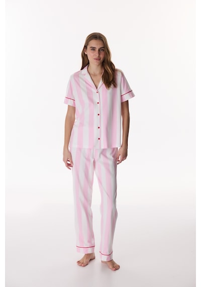 Penti Pembe Happy Mood Pamuklu Gömlek Pantolon Pijama Takımı