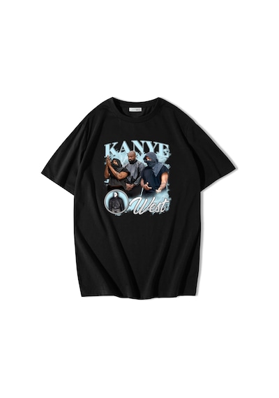 Brz Collection Unisex Oversize Kanye West T-shirt-siyah Siyah