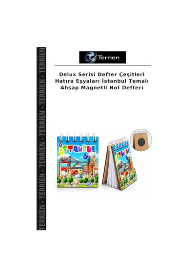 Delux Serisi Defter Çeşitleri Hatıra Eşyaları İstanbul Temalı Ahşap Magnetli Not Defteri Çok Renkli