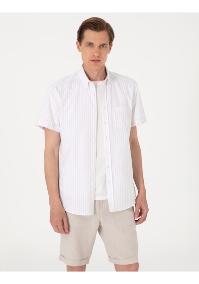 Pierre Cardin Erkek Bej Gömlek Kısa Kollu 50307082-vr011 Bej