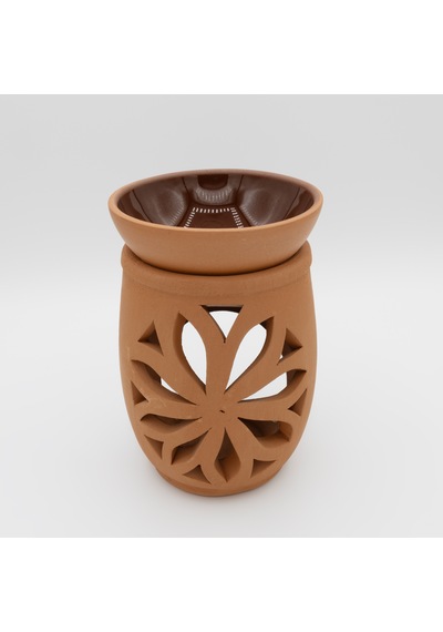 Mandala Desenli Toprak Buhurdanlık El Yapımı Seramik Aromaterapi Buhurdanlığı