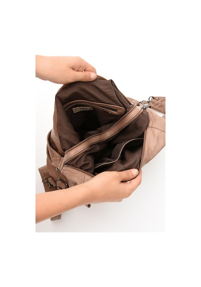 571 Collections Suni Deri Yumuşak Dokumalı Sırt Omuz Çantası Vizon Model: 571-11-13b - Vizon