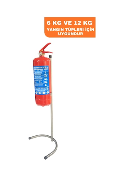 6 KG Ayaklı Yangın Tüpü Sehpası Portatif Krom Nikelaj Kaplama Yangın Tüpü Sehpası