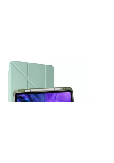 Apple İpad Air 4 10.9 Kılıf Kalemlikli Mars Tablet Kılıfı - Açık Yeşil Arka Kapak