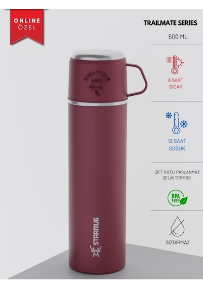 Trailmate Serisi Bardaklı 500 Ml Çelik Termos Acı Kahverengi 55608962