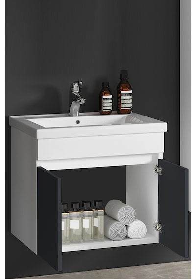 Çiğdem 80 Cm Beyaz-füme Balon Mdf Seramik Lavabolu Asma Banyo Alt Dolabı Beyaz - Füme Çiğdem 80 Cm Beyaz-füme Balon Mdf Seramik Lavabolu Asma Banyo Alt Dolabı Beyaz - Füme
