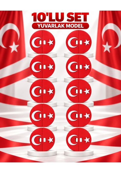Ay Yıldız Gösteri Panosu Yuvarlak Model - 10'lu Set