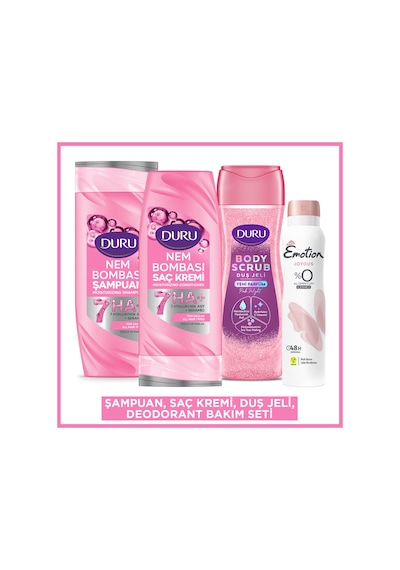 Duru Nem Bombası Şampuan,saç Kremi,duş Jeli & Kadın Deodorant Güçsüz