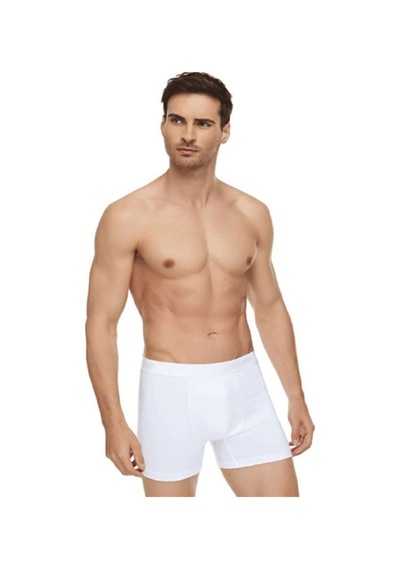 Tutku Erkek Likralı Elastan Boxer Beyaz 001