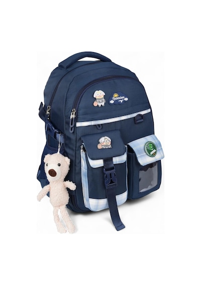 Relaxion 2174-1450 İthal Kore Tarzı Unisex Çocuk İlkokul Sırt Çantası Lacivert
