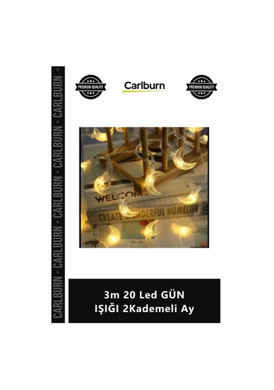 Özel Üretim Dekoratif Pilli Şerit Aydınlatma Ev Dekor Lambası 3m 20 Led Gün Işığı 2kademeli Ay