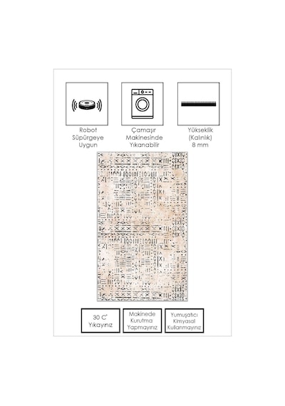 West Home Dijital Baskı Yıkanabilir Kaymaz Taban Mutfak Halısı Salon Halısı Ve Yolluk Wh 548 Beige