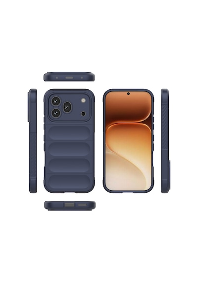 Maks Technology Honor 600 Pro 5g Kılıf Esnek Tpu Oyuklu Arka Yüzey Tasarımlı Mkst Etnik Silikon Kapak - Lacivert