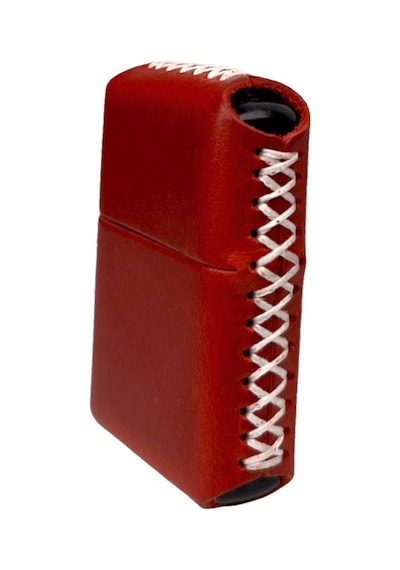Handmade El Yapımı Hakiki Deri Zippo Modeli Çakmak Kırmızı