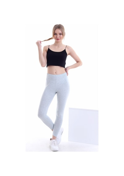 Self Clothing Kadın Flamlı Su Yeşili Penye Kumaş Tayt Yüksek Bel Slf1291Yeşil