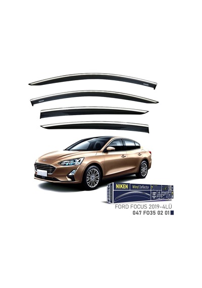 Niken Ford Focus 2019 Kromlu Cam Rüzgarlığı 4'lü - Ekolmaks