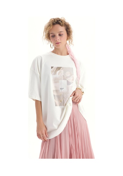 Mai Studios Co. Cloud Dancer Beyaz Oversize T-shirt BEYAZ