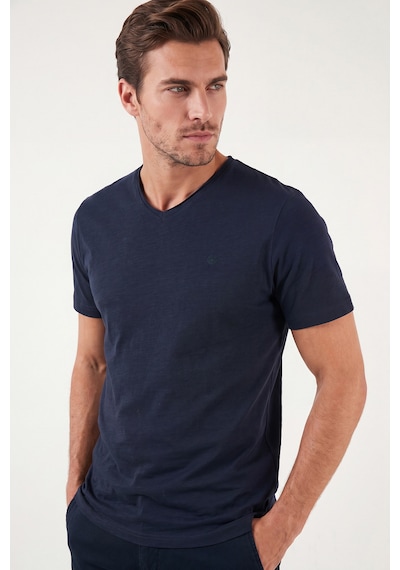 Buratti Pamuklu Regular Fit V Yaka T Shirt Erkek T Shirt 5902719 İndigo