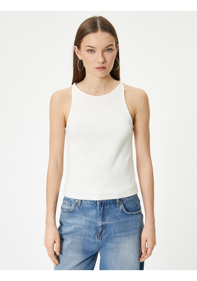 Koton Bisiklet Yaka Atlet Slim Fit Ekru 4sal30070ık Ekru