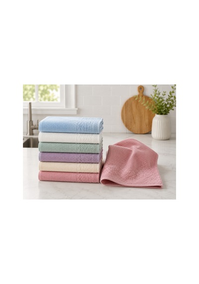 Renkli Mutfak Havlusu 30x50 Cm 6 Lı Set %100 Pamuk - Çok Renkli