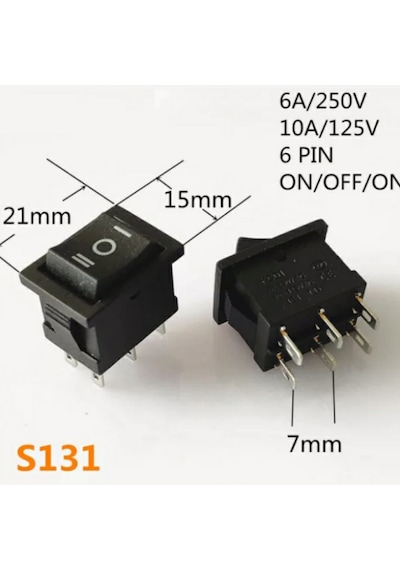 Ic-123-6 Mini Işıksız Anahtar On-Off-On 6P 6 Bacaklı 1 Adet