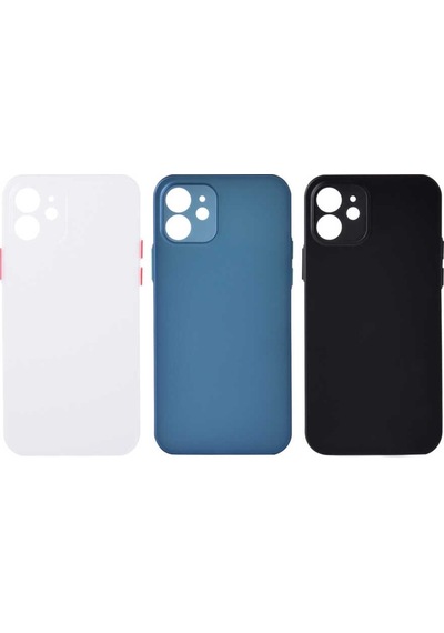 Apple Uyumlu iPhone 12 Kılıf ​​​​Zore Slims Kapak-Saks Mavi