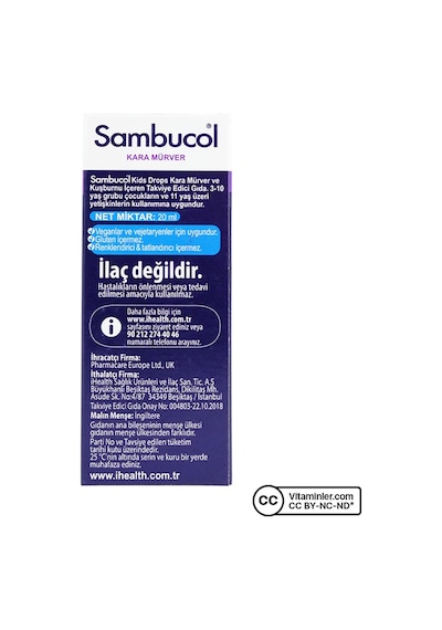 Sambucol Kids Kara Mürver Içeren Takviye Edici Gıda 3 Yaş 20 Ml