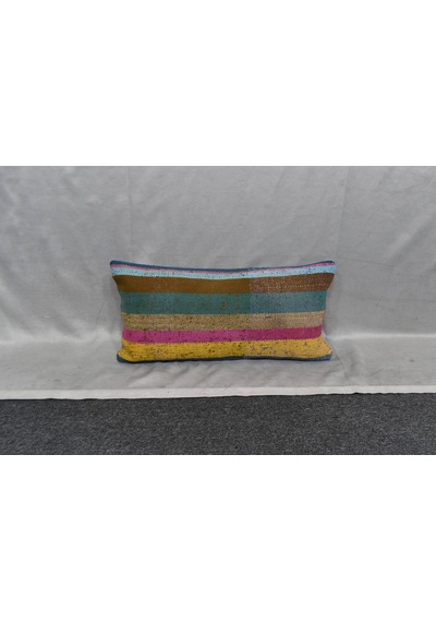 Zehra Abla Halı Yeni El Dokuma Dekoratif Lumbar Kilim Kırlent Yastık Kılıfı 6176