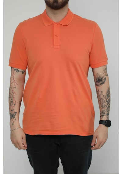 Hscstore Erkek Polo Yakalı Turuncu Tişört- 8420-turuncu Turuncu