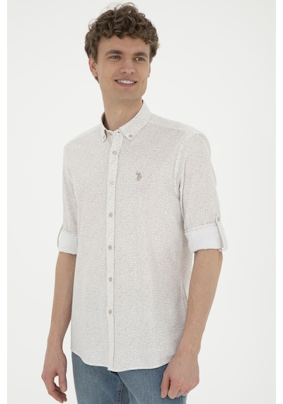 U.s. Polo Assn. Erkek Haki Gömlek Desenli 50288670-vr027 Yeşil